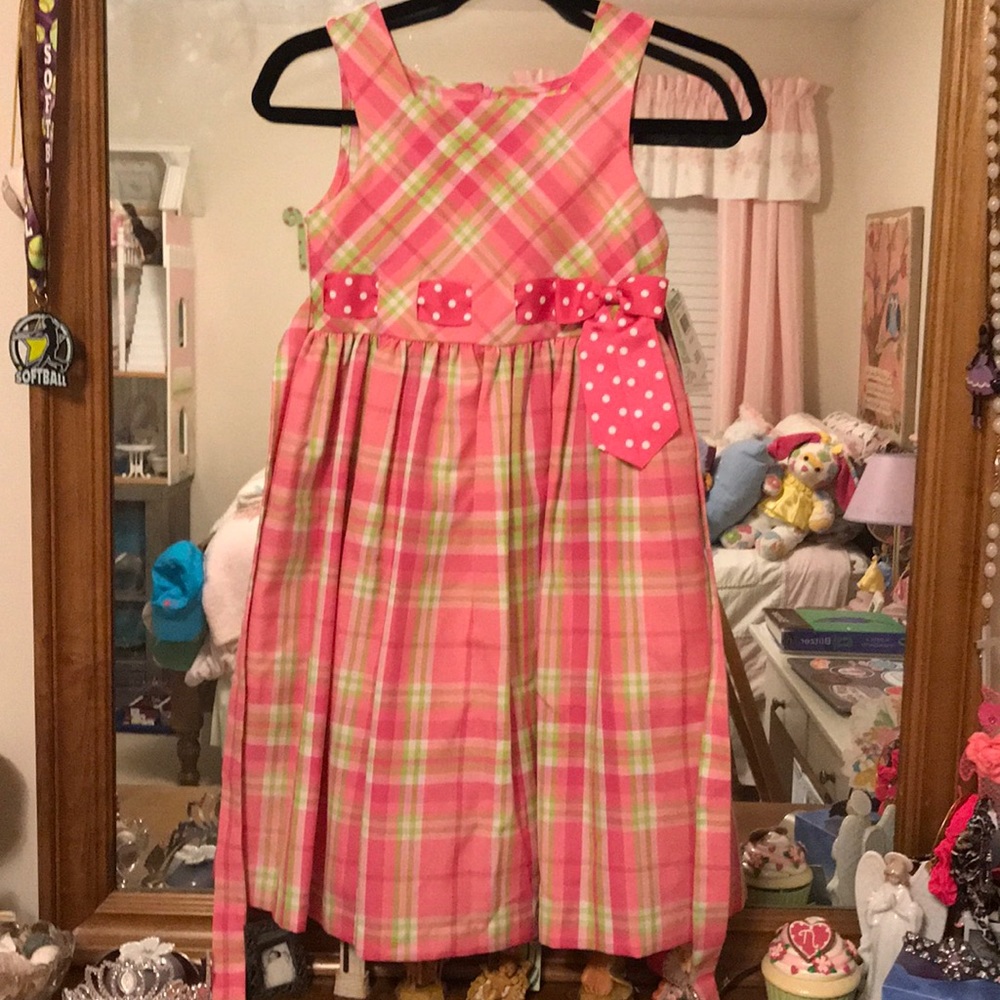 A Bonnie Jean sleeveless plaid dress